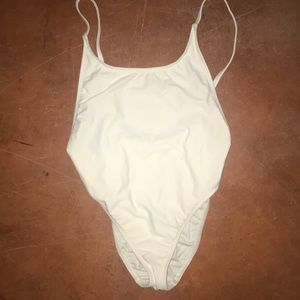 White one piece bathing suit